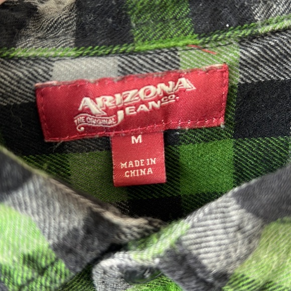 Men’s Medium Arizona Flannel, Green - Picture 3 of 4